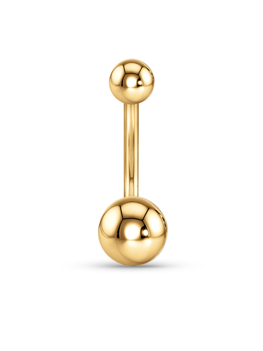 Ball Navel Piercing Bar in Gold