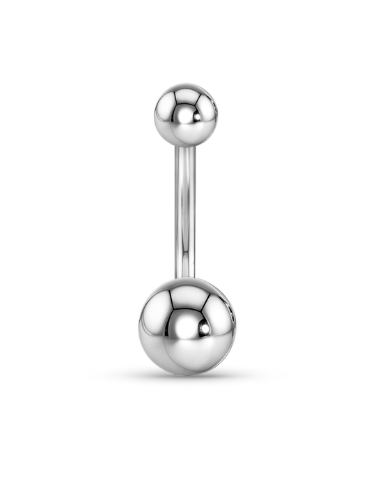 Ball Navel Piercing Bar in Platinum