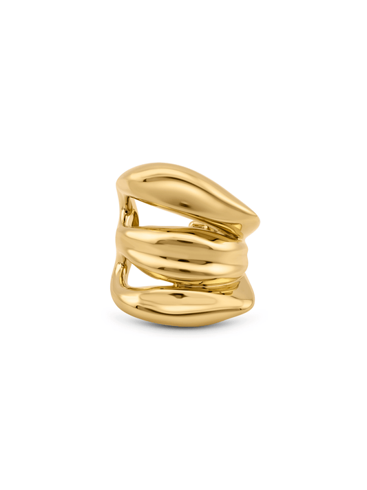 Fluidity Triple Ear Cuff In Gold