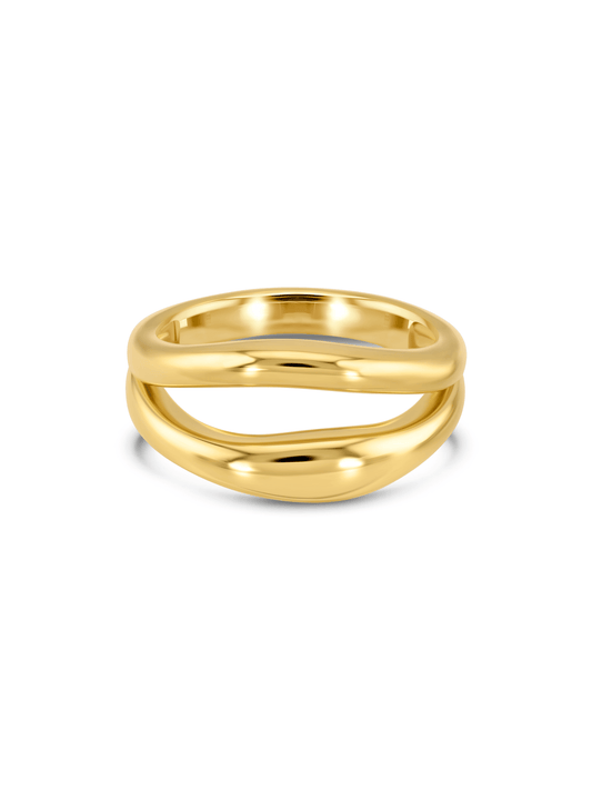 Smooth Split Stacking Ring In Gold