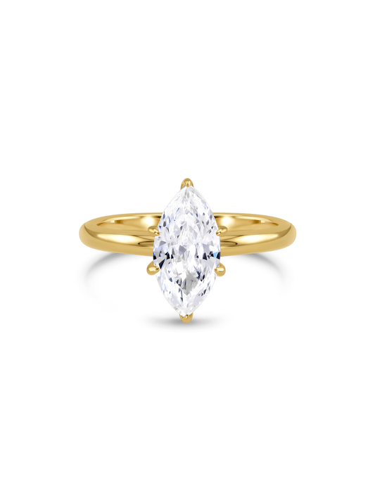 Marquise Crystal Stacking Ring in Gold