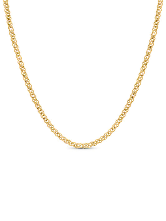 Detailed Cable Chain Necklace In Gold