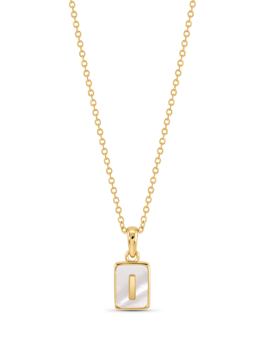 Mother-Of-Pearl I Initial Pendant Necklace In Gold
