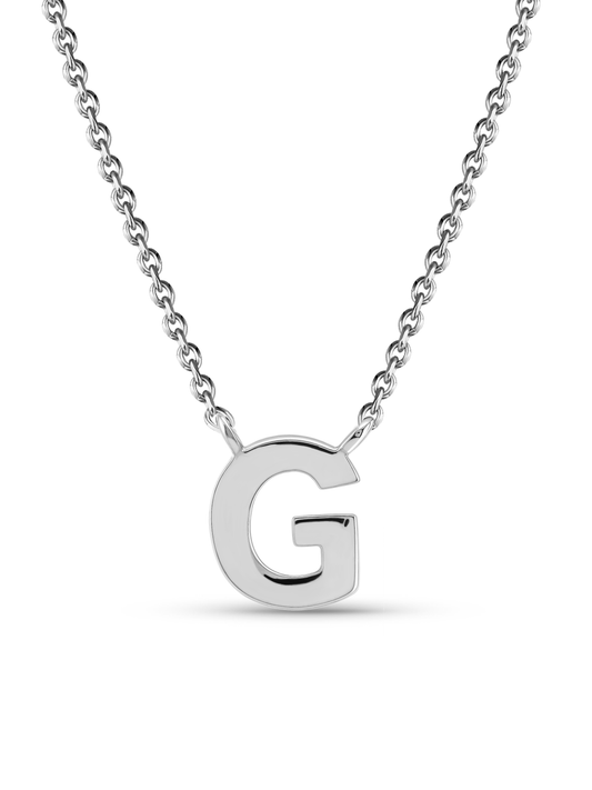 Initial G Necklace In Silver
