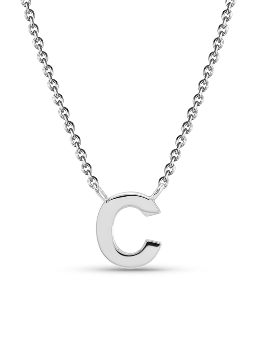 Initial C Necklace In Silver