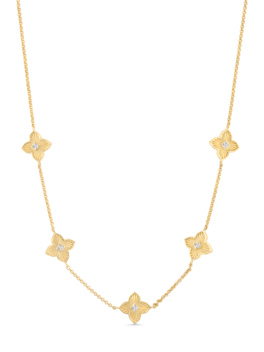 Primrose Clover Station Pendant Necklace