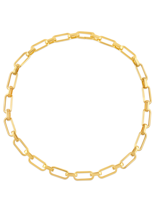 Oval Link Statement Chain Necklace In Gold