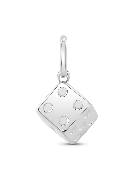 Thread-On Dice Charm In Silver