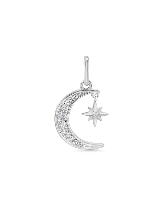Thread-On Moon & Star Charm in Silver