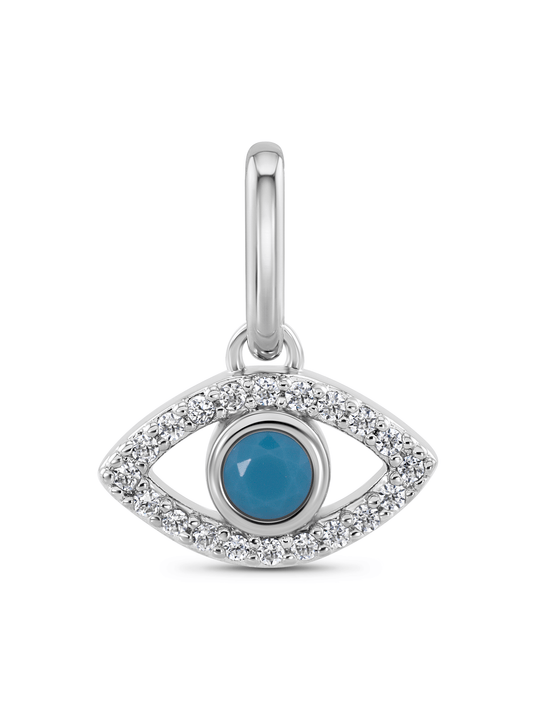 Thread-On Pavé Evil Eye Charm In Silver