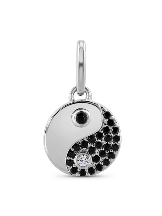 Thread-On Yin-Yang Charm In Silver