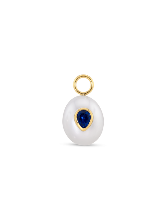 Freshwater Pearl Blue Earring Charm In Gold
