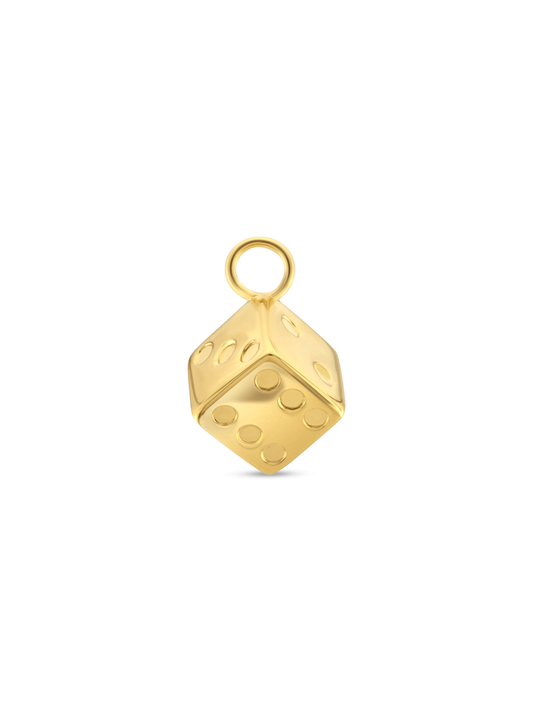 Dice Earring Charm in Gold