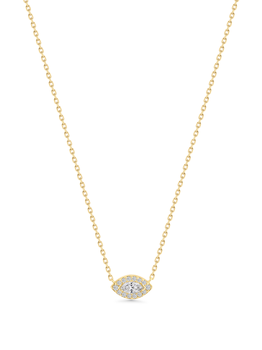 Fine 14K Gold & Lab-Grown Diamond Eye Pendant Necklace