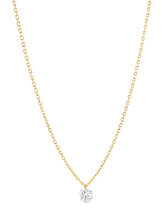 Fine 14K Gold & Floating Lab-Grown Diamond Pendant Necklace