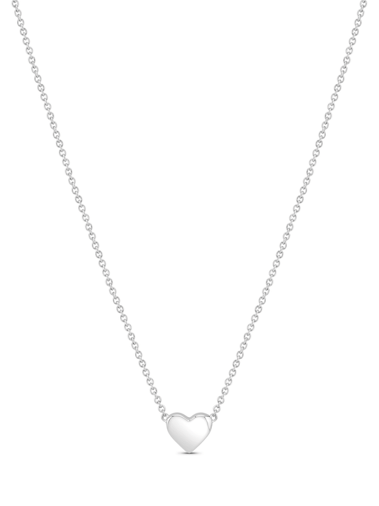 Mini Hearts Puff Pendant Necklace In Silver