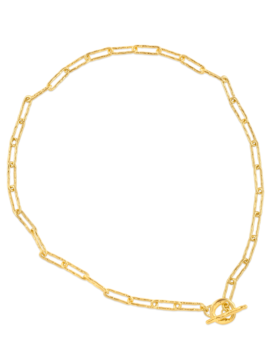 Aurum Textured T-Bar Chain Necklace