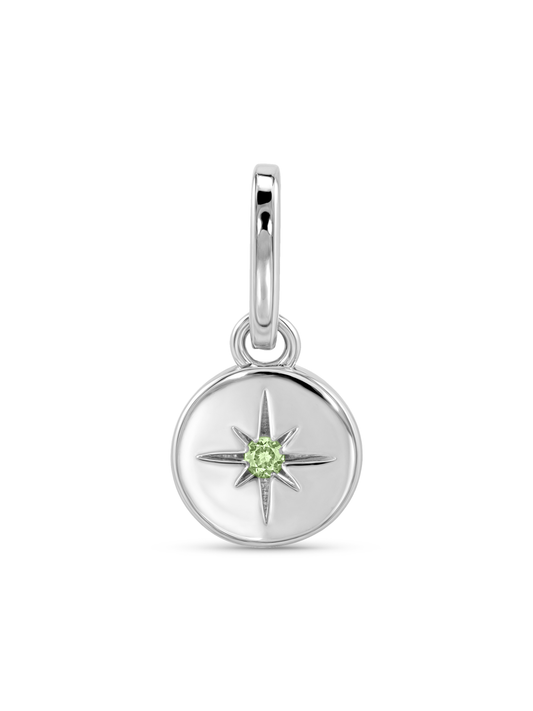 Thread-On August Birthstone Peridot Charm In Silver