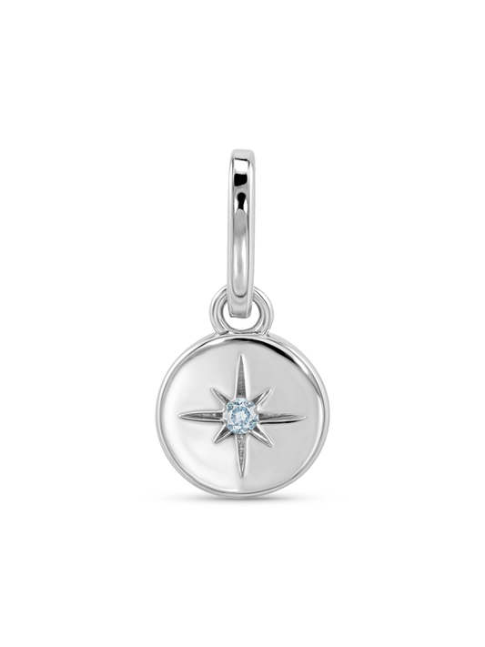 Thread-On April Birthstone White Topaz Charm In Silver