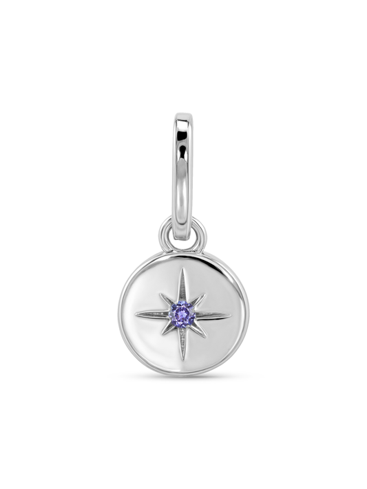 Thread-On February Birthstone Amethyst Charm In Silver