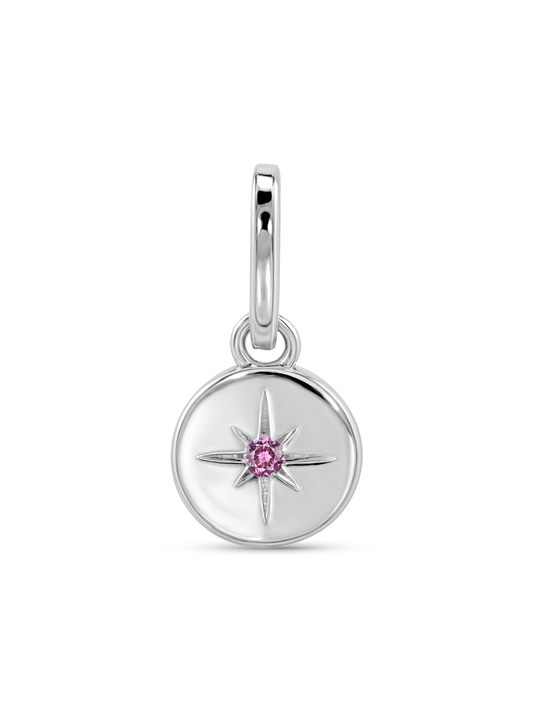 Thread-On July Birthstone Ruby Charm In Silver