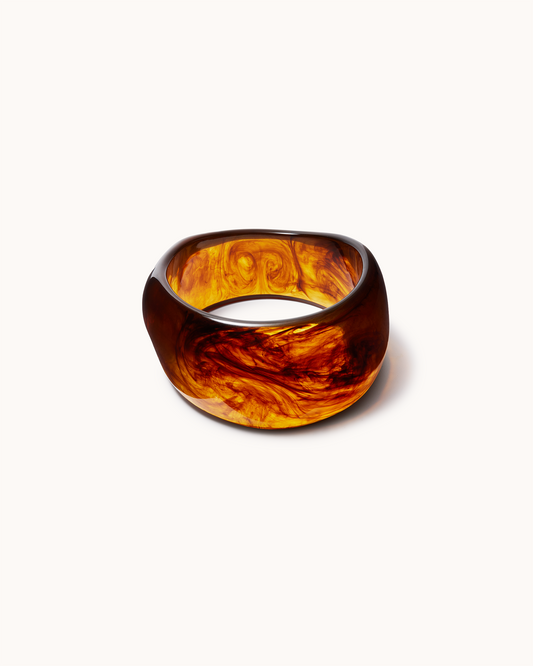 Chunky Resin Bangle in Brown