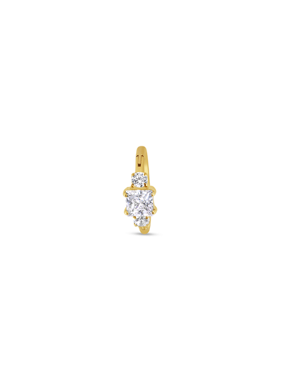 Seamless Triple Crystal Hoop In Gold