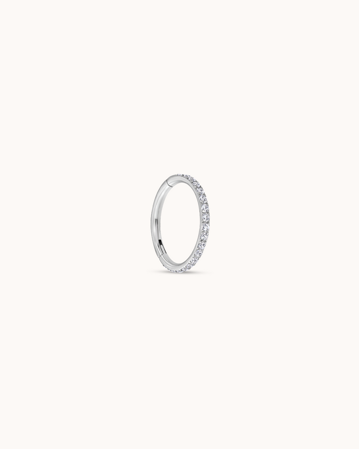 Seamless Pavé Hoop In Platinum