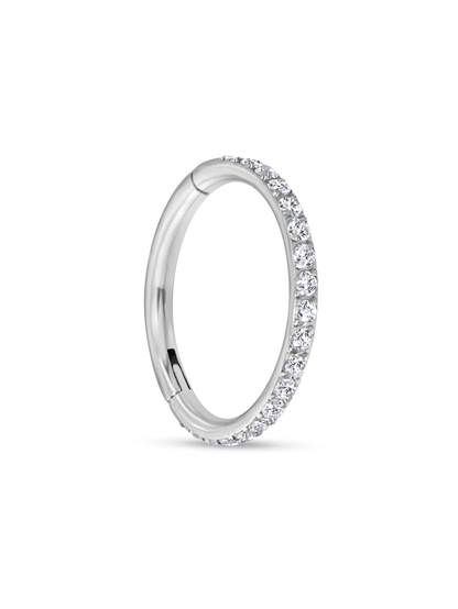 Seamless Pavé Hoop In Platinum