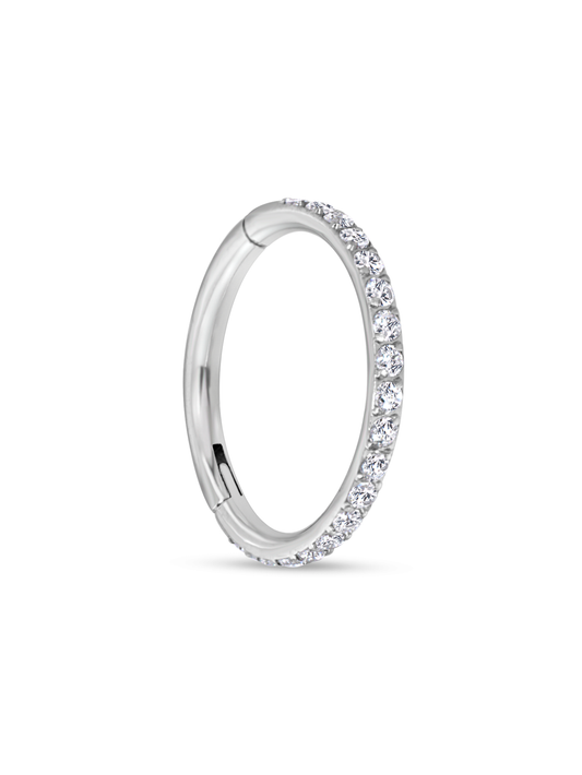 Seamless Pavé Hoop In Platinum