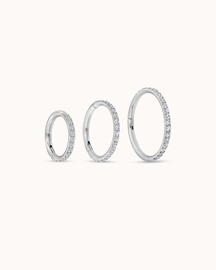 Seamless Pavé Hoop In Platinum