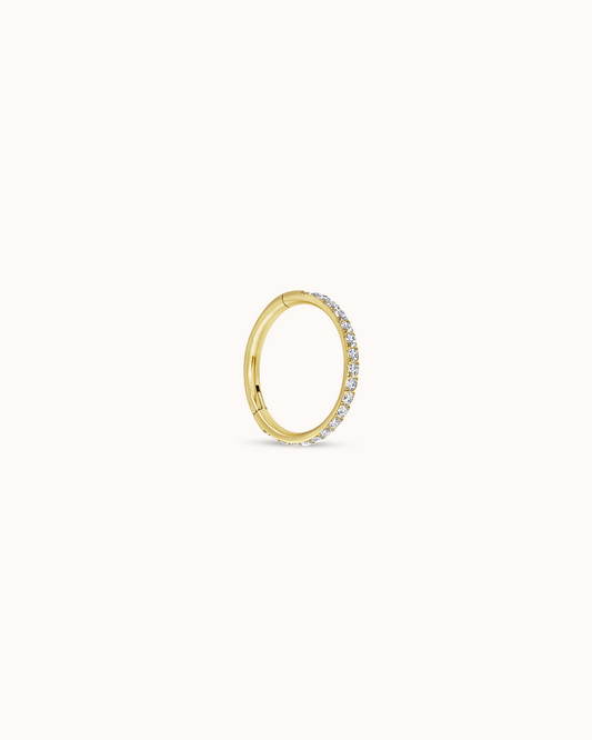 Seamless Pavé Hoop In Gold