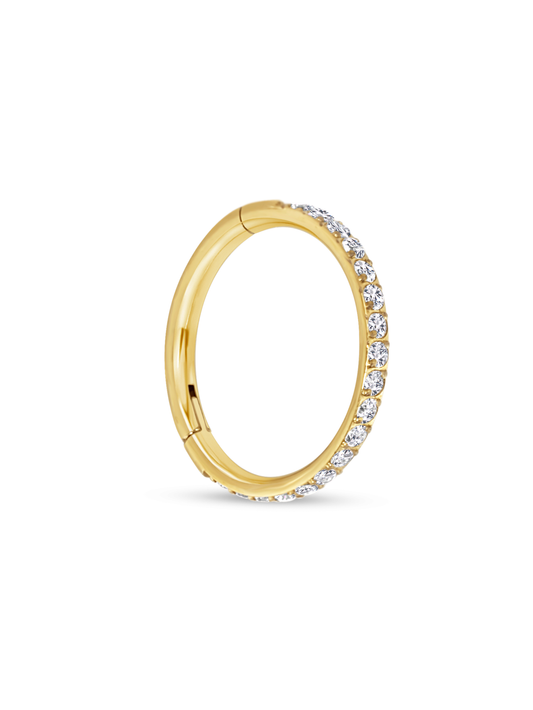 Seamless Pavé Hoop In Gold