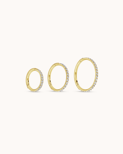 Seamless Pavé Hoop In Gold