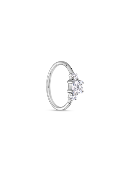 Seamless Triple Crystal Hoop In Platinum