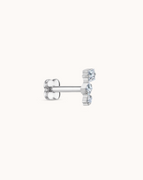 Graduated Triple Crystal Piercing Stud In Platinum