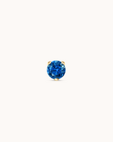 Blue Round Crystal Piercing Stud in Gold