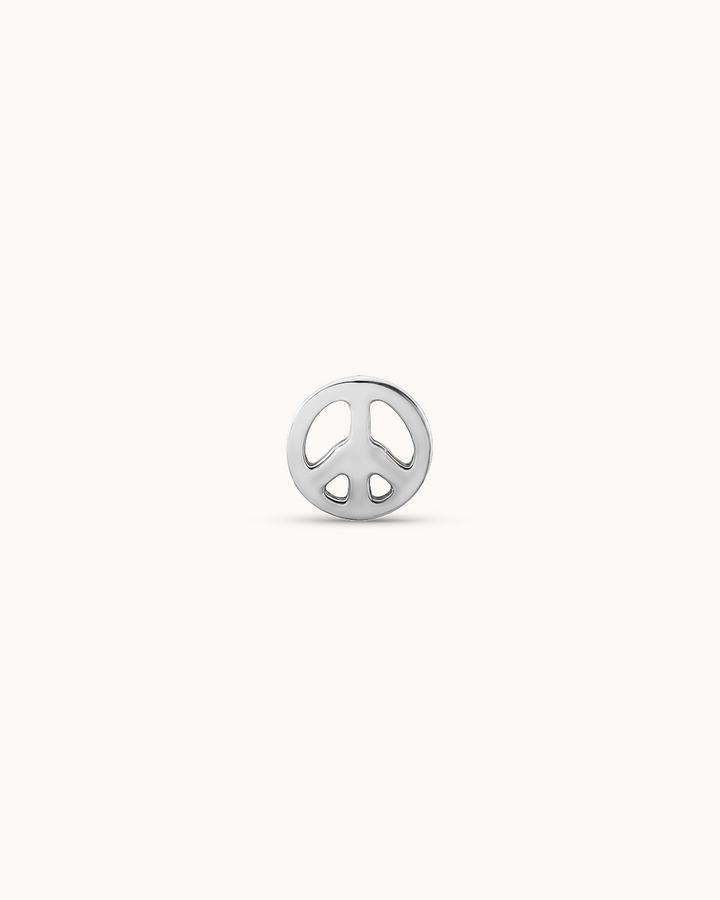 Peace Sign Piercing Stud In Platinum