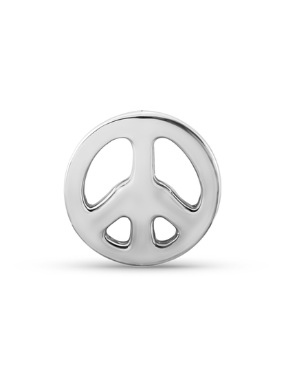Peace Sign Piercing Stud In Platinum