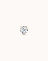 Round Crystal Piercing Stud in Gold