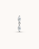 Double Crystal Navette Piercing Stud In Platinum