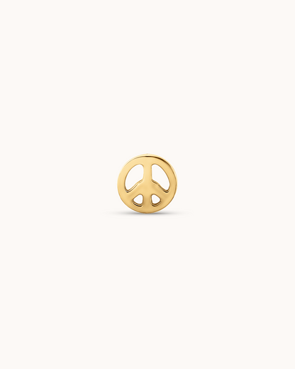 Peace Sign Piercing Stud In Gold