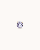 Light Pink Round Crystal Piercing Stud in Gold
