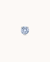Round Crystal Piercing Stud in Platinum