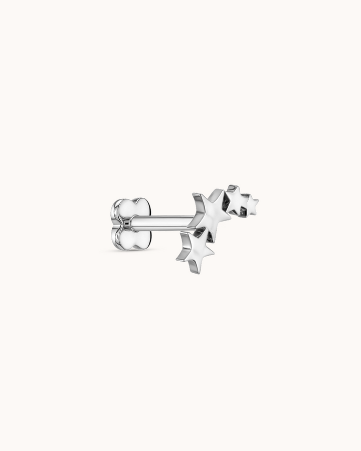 4 Star Bar Piercing Stud In Platinum