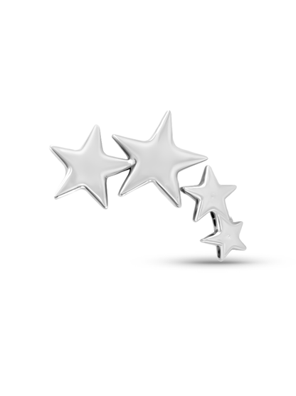 4 Star Bar Piercing Stud In Platinum