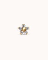 5 Crystal Flower Piercing Stud In Gold