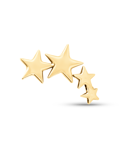4 Star Bar Piercing Stud In Gold