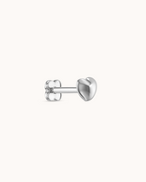 3D Heart Piercing Stud In Platinum