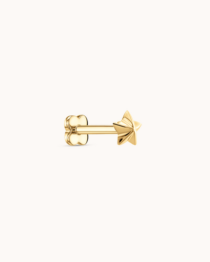 3D Star Piercing Stud In Gold